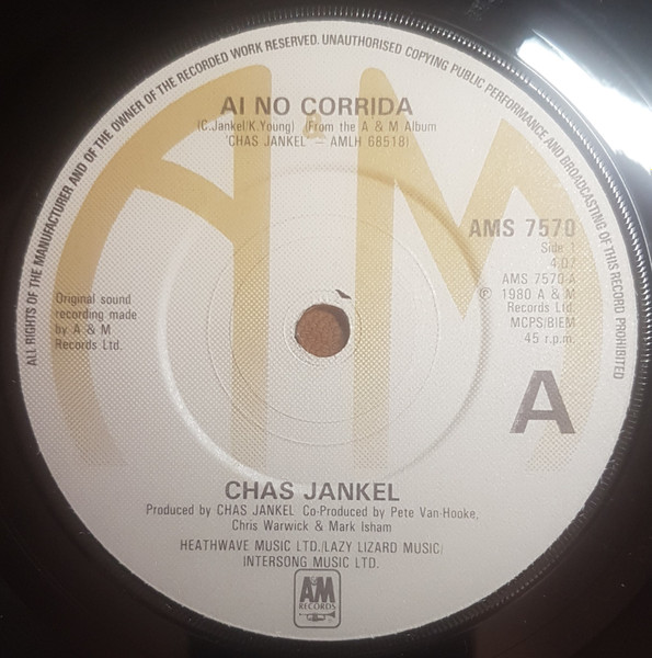 Chas Jankel - Ai No Corrida | A&M Records (AMS 7570) - 4