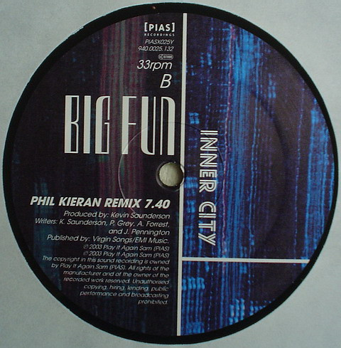 Inner City - Big Fun (Filippo "Naughty" Moscatello Respect Mix / Phil Kieran Remix) | [PIAS] Recordings (PIASX025Y) - 4