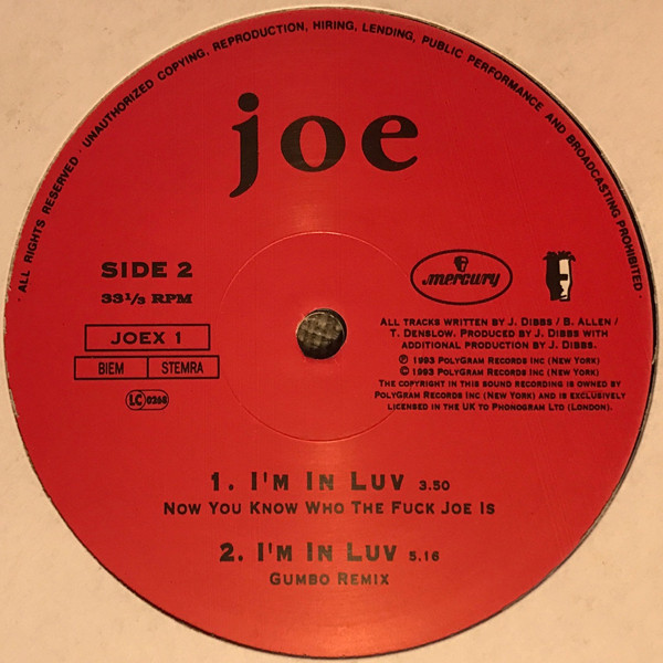 Joe - I'm In Luv | Mercury (JOE X1) - 3