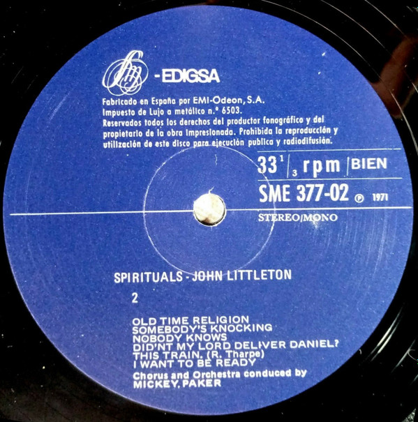 John Littleton - Spirituals | Editions Studio S.M. (SME 377-02)