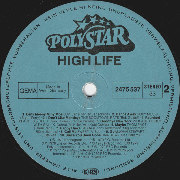 Various - High Life | Polystar (2475 537) - 4