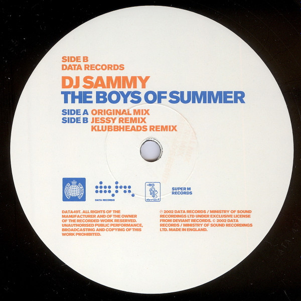 DJ Sammy - The Boys Of Summer (12") [Vinyl] | Data Records (DATA49T) - 4