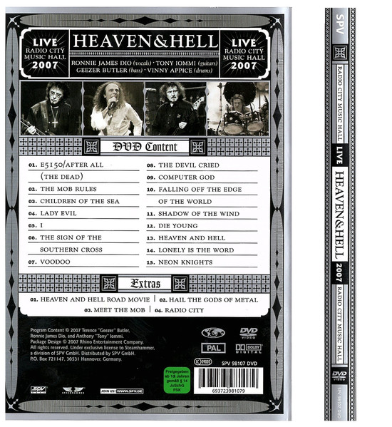 Heaven & Hell - Radio City Music Hall - Live 2007 | SPV (SPV 98107 DVD) - 2 Heaven & Hell - Radio City Music Hall - Live 2007 | SPV (SPV 98107 DVD) - 2
