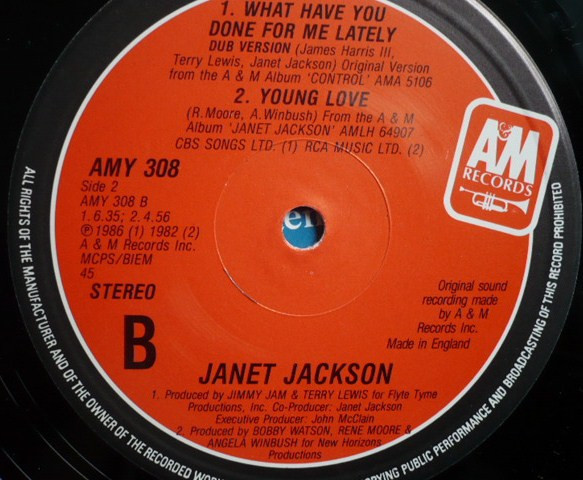 Janet Jackson - What Have You Done For Me Lately (Extended Mix) | A&M Records (AMY 308) - 4