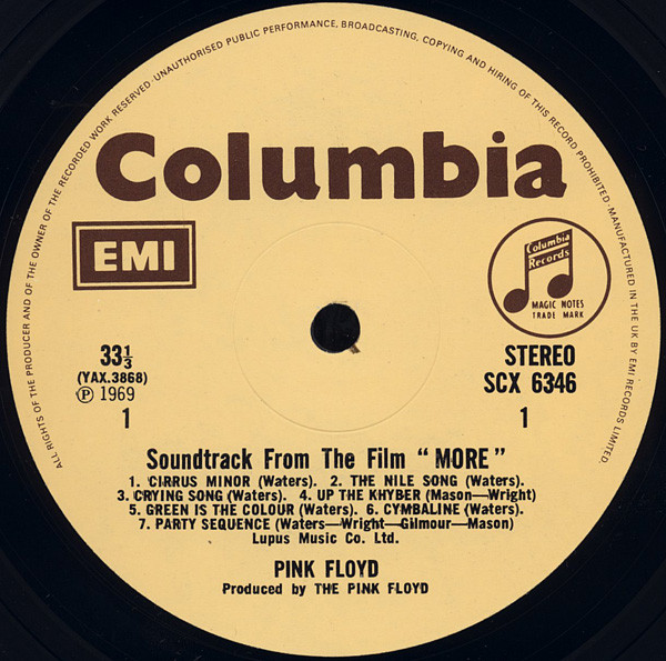 Pink Floyd - Soundtrack From The Film "More" | Columbia (SCX 6346) - 3 Pink Floyd - Soundtrack From The Film "More" | Columbia (SCX 6346) - 3