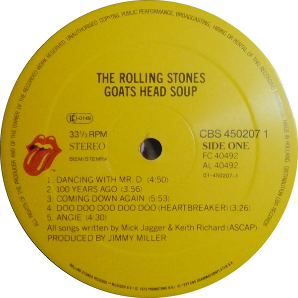 The Rolling Stones - Goats Head Soup | Rolling Stones Records (CBS 450207 1) - 3 The Rolling Stones - Goats Head Soup | Rolling Stones Records (CBS 450207 1) - 3