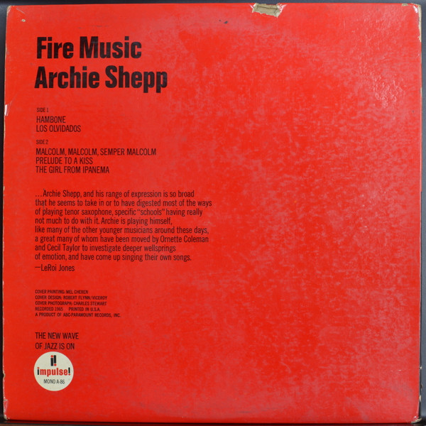 Archie Shepp - Fire Music | Impulse! (A-86) - 2