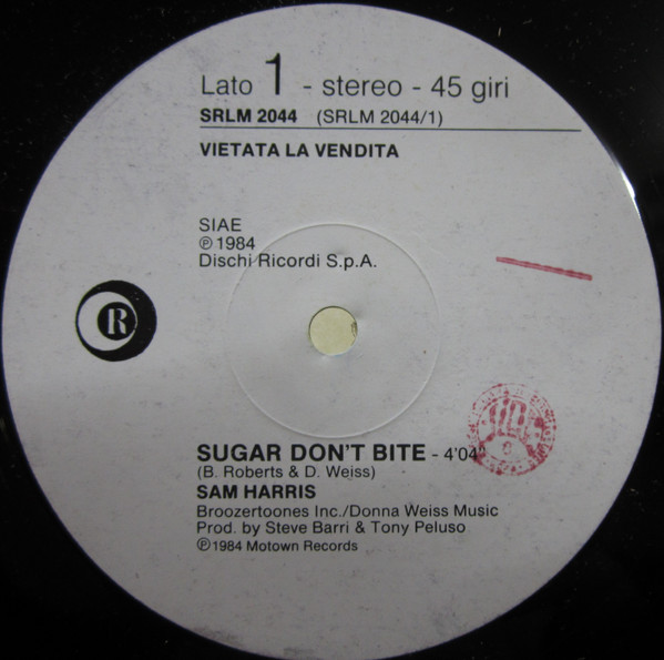 Sam Harris / Feelabeelia - Sugar Don't Bite / Feel It | Ricordi (SRLM 2044) - main Sam Harris / Feelabeelia - Sugar Don't Bite / Feel It | Ricordi (SRLM 2044) - main