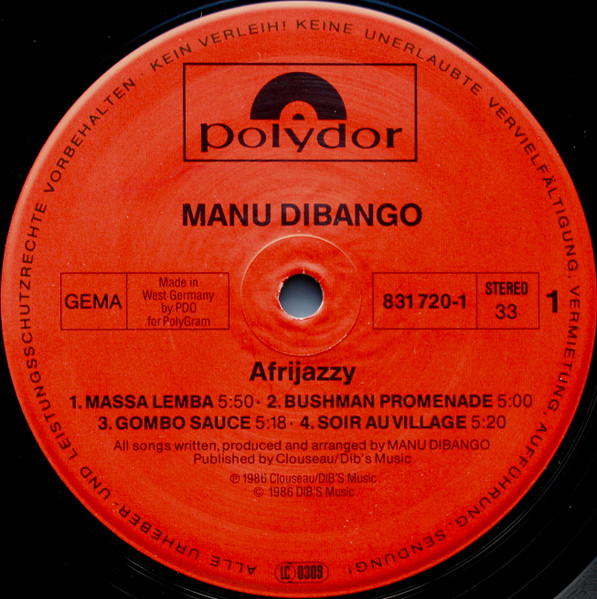 Manu Dibango - Afrijazzy | Polydor (831 720-1) - 3 Manu Dibango - Afrijazzy | Polydor (831 720-1) - 3