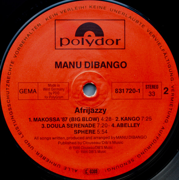Manu Dibango - Afrijazzy | Polydor (831 720-1) - 4 Manu Dibango - Afrijazzy | Polydor (831 720-1) - 4