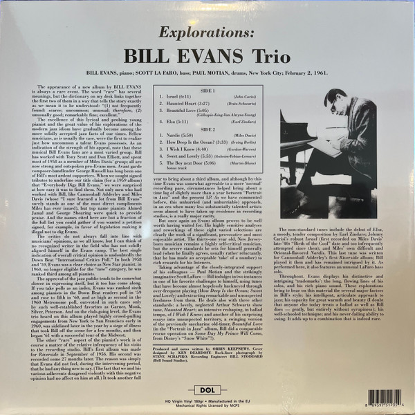 The Bill Evans Trio - Explorations | DOL (DOL1235H) - 2