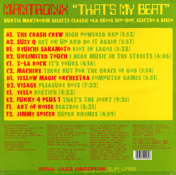 Mantronix - That's My Beat | Soul Jazz Records (SJR LP62) - 2