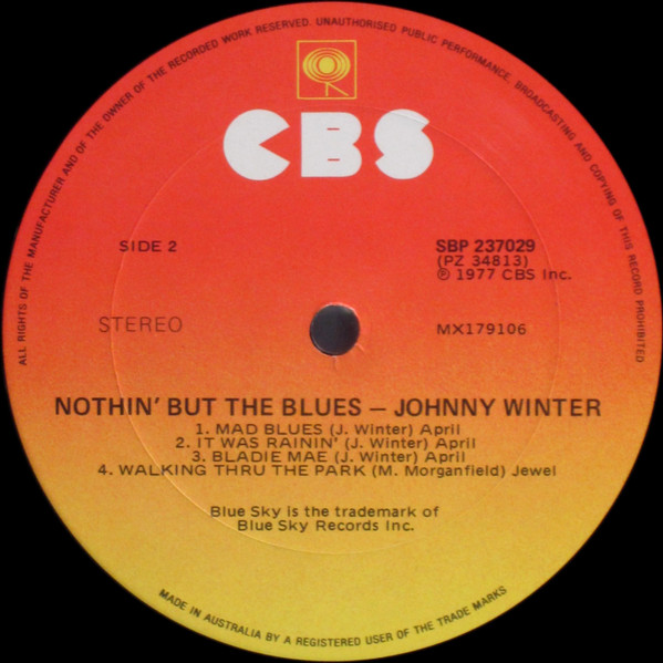 Johnny Winter - Nothin' But The Blues | CBS (SBP 237029) - 4