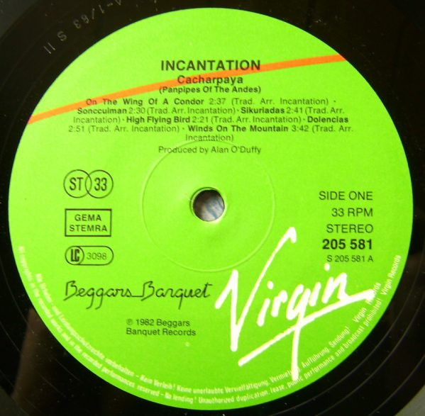 Incantation - Cacharpaya (Panpipes Of The Andes) | Beggars Banquet (205 581-320) - 2 Incantation - Cacharpaya (Panpipes Of The Andes) | Beggars Banquet (205 581-320) - 2