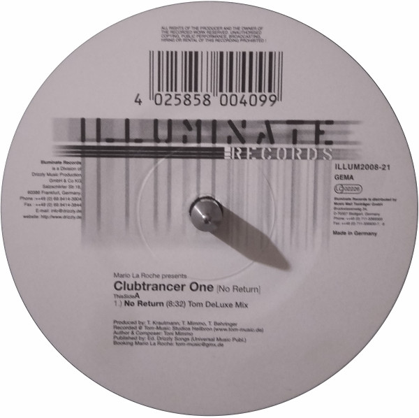 DJ Mario Laroche Presents Clubtrancer One - No Return | Illuminate Records (ILLUM2008-21) - 2