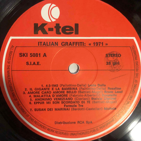 Various - Italian Graffiti 1971 | K-Tel (SKI 5081) - 2