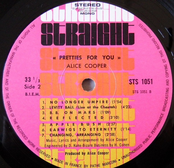 Alice Cooper - Pretties For You | Straight (STS 1051) - 2 Alice Cooper - Pretties For You | Straight (STS 1051) - 2