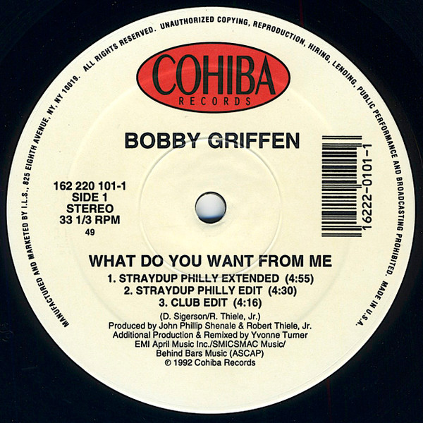 Bobby Griffen - What Do You Want From Me | Cohiba Records (162 220 101-1)