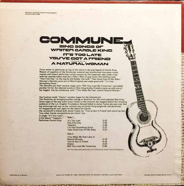 Commune - Sing Songs Of Writer Carole King | Pickwick/33 Records (SPC-3286) - 2 Commune - Sing Songs Of Writer Carole King | Pickwick/33 Records (SPC-3286) - 2
