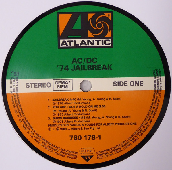 AC/DC - '74 Jailbreak | Atlantic (780 178-1) - 3