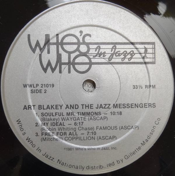 Art Blakey & The Jazz Messengers Featuring Wynton Marsalis - Live At Bubba's Jazz Restaurant | Who's Who In Jazz (WWLP 21019) - 2