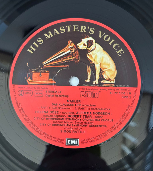 Gustav Mahler - Sir Simon Rattle - Das Klagende Lied | His Master's Voice Digital (27 0136 1) - 4