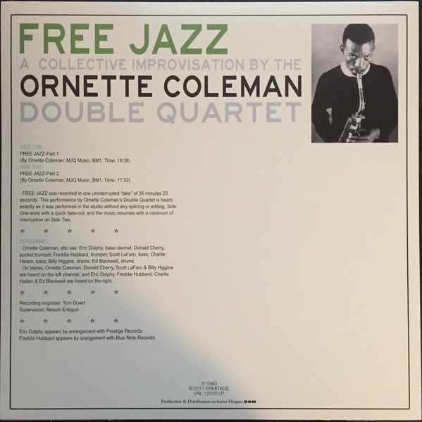 The Ornette Coleman Double Quartet - Free Jazz | Disques DOM (VNL 12202 LP) - 2
