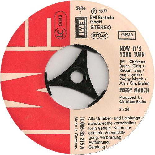 Peggy March - Now It's Your Turn | EMI (1C006-32 215) - 3