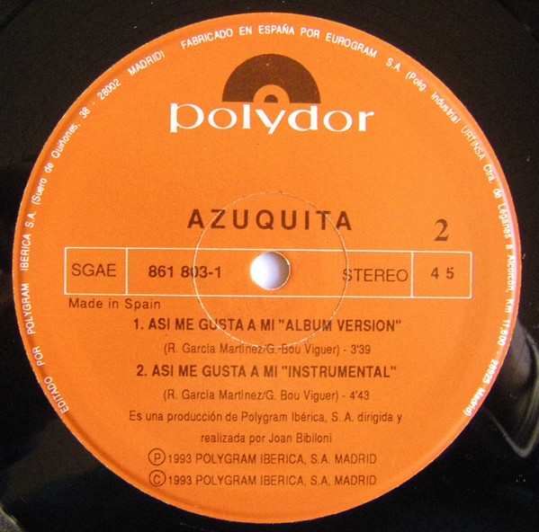 Azuquita - Asi Me Gusta A Mi (El-Chiquitan-Mix) | Polydor (861 803-1) - 4