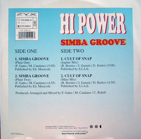 Hi Power - Simba Groove | ZYX Records (ZYX 6369-12) - 2