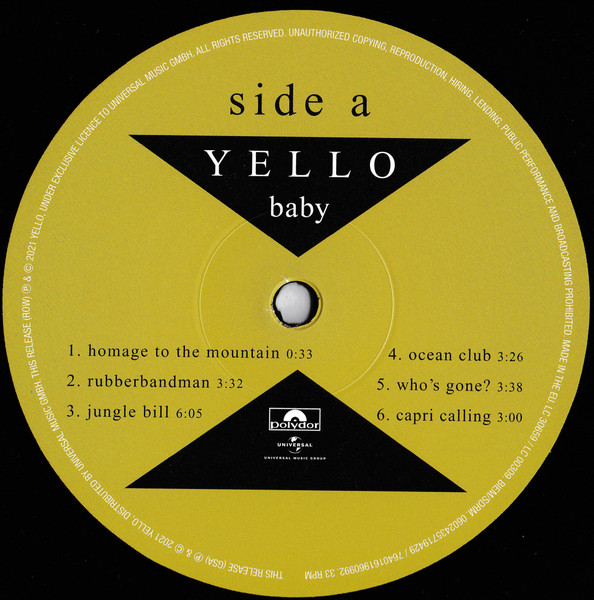 Yello - Baby LP | Universal Music Group (0602435719429) - 3 Yello - Baby LP | Universal Music Group (0602435719429) - 3