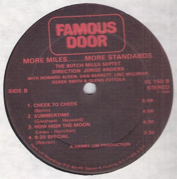 Butch Miles Septet , Jorge Anders - More Miles... More Standards: The Butch Miles Septet Under The Direction Of Jorge Anders | Famous Door (HL 150) - 3