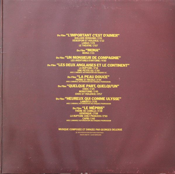 Georges Delerue - Les Plus Belles Musiques De Films Volume 1 & 2 | Barclay (200.225) - 4