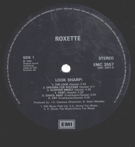 Roxette - Look Sharp! | EMI (EMC 3557) - 3 Roxette - Look Sharp! | EMI (EMC 3557) - 3