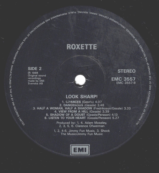 Roxette - Look Sharp! | EMI (EMC 3557) - 4 Roxette - Look Sharp! | EMI (EMC 3557) - 4