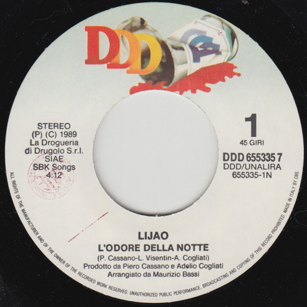 Lijao - L'Odore Della Notte / Occhi Nuvolosi | DDD (DDD 655335 7) - 3