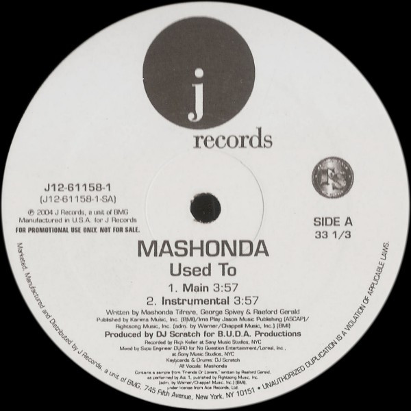 Mashonda - Used To | J Records (J12-61158-1) - main