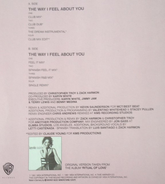 Karyn White - The Way I Feel About You | Warner Bros. Records (9362-40335-0) - 3
