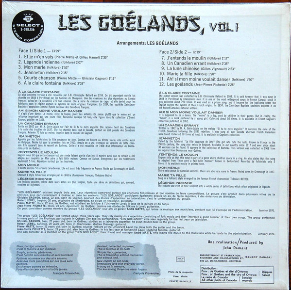 Les Goélands - Les Goélands, Vol. 1 | Select (S-398.156) - 2