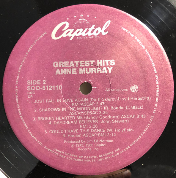 Anne Murray - Anne Murray's Greatest Hits [Vinyl] | Capitol Records (SOO-512110) - 4