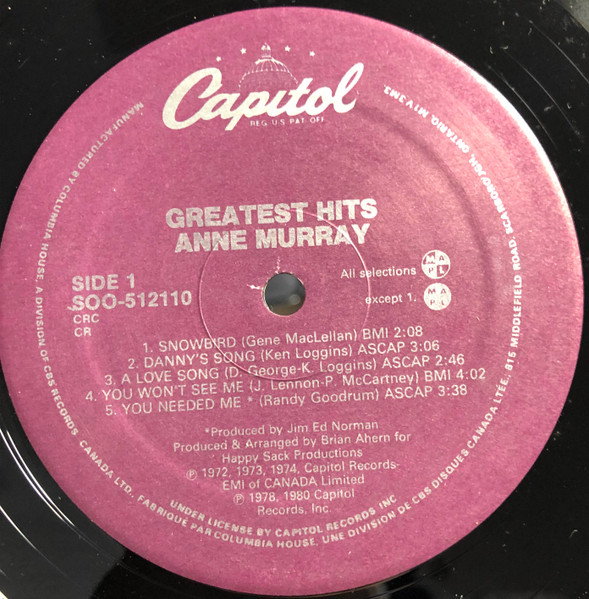 Anne Murray - Anne Murray's Greatest Hits [Vinyl] | Capitol Records (SOO-512110) - 3
