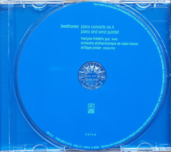 François-Frédéric Guy , Orchestre Philharmonique De Radio France , Philippe Jordan - Beethoven: Piano Concerto No.4 - Piano&Wind Quartet | Naïve (V 5148) - 3