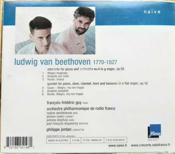 François-Frédéric Guy , Orchestre Philharmonique De Radio France , Philippe Jordan - Beethoven: Piano Concerto No.4 - Piano&Wind Quartet | Naïve (V 5148) - 2