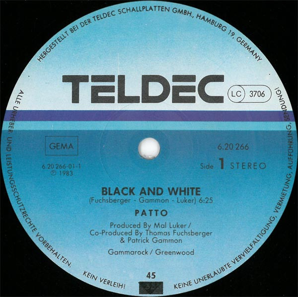 Patto - Black And White | TELDEC (6.20266) - 3
