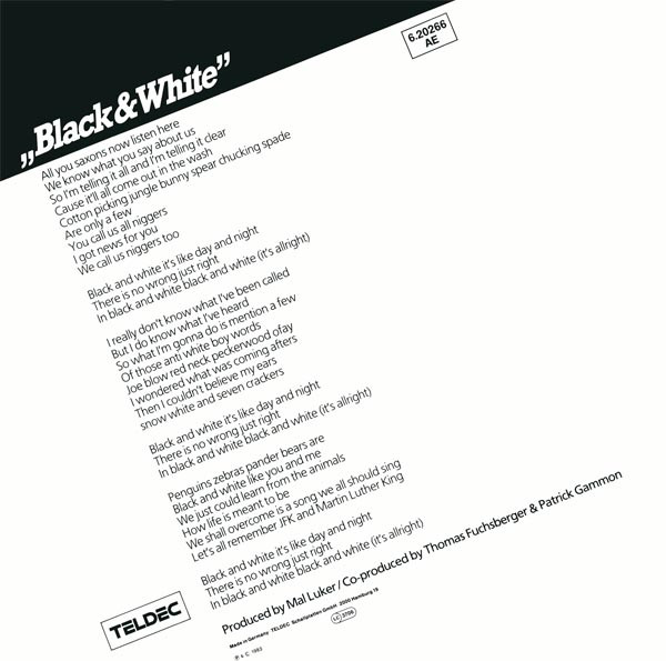 Patto - Black And White | TELDEC (6.20266) - 2