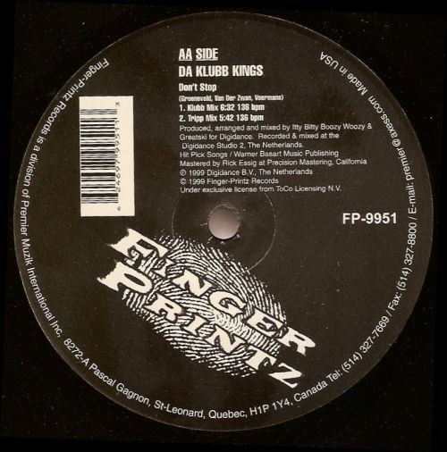 666 / Da Klubb Kings - Bomba / Don't Stop | Finger Printz (FP-9951) - 2