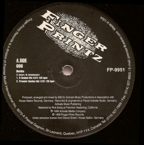 666 / Da Klubb Kings - Bomba / Don't Stop | Finger Printz (FP-9951)