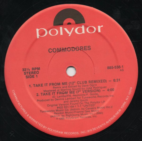 Commodores - Take It From Me | Polydor (885 538-1) - 2 Commodores - Take It From Me | Polydor (885 538-1) - 2