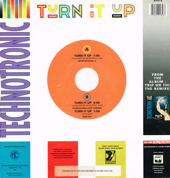 Technotronic Featuring Melissa & Einstein - Turn It Up | Swanyard Records Ltd (SYDT 9) - 2