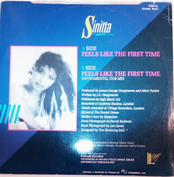 Sinitta - Feels Like The First Time | Fanfare Records (FANF 12 8) - 2